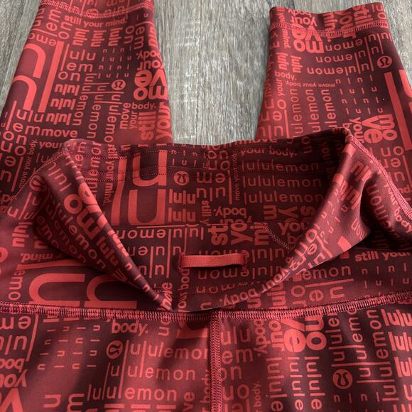Lululemon Wunder Train Contour Fit High-Rise Tight 25" Ombre Red Multi - Size: 4 - Picture 6 of 9